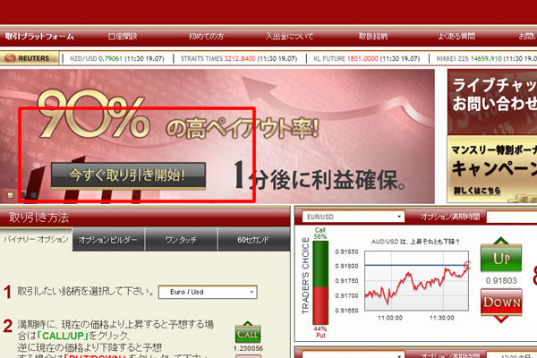 VIPオプション口座開設ログイン前画像