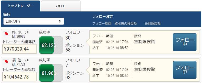 ifollow取引画面
