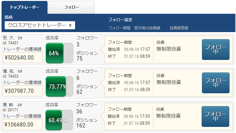 ifollow取引画面