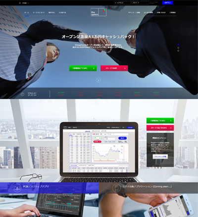 海外バイナリーオプション業者theoptionのWEBサイト画像