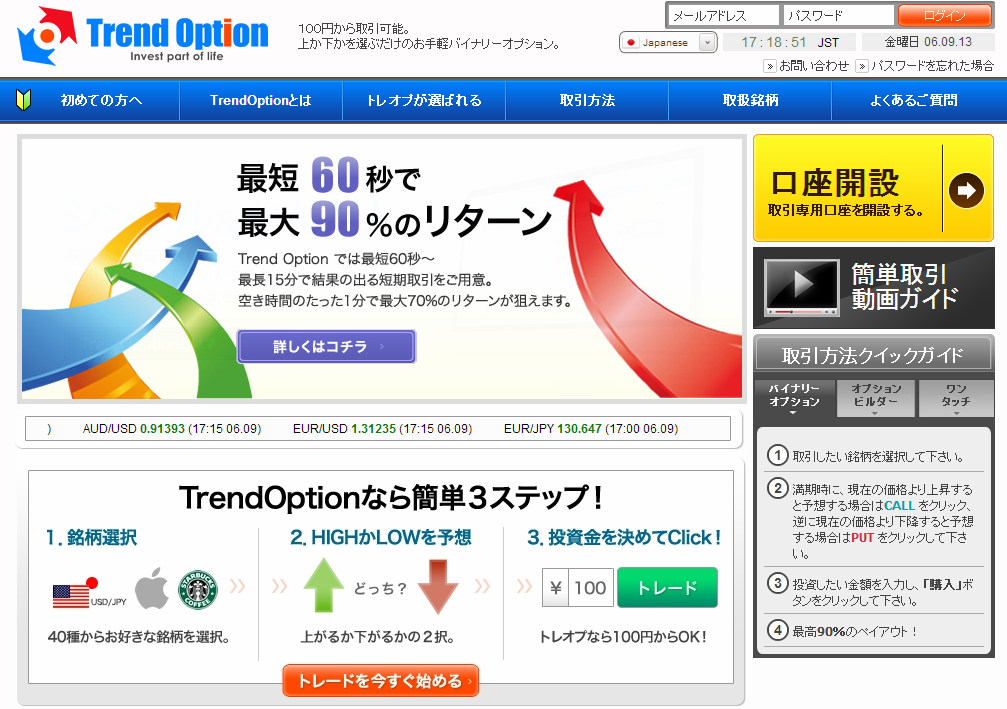 torendoopution海外バイナリーオプション業者情報WEBサイト画像