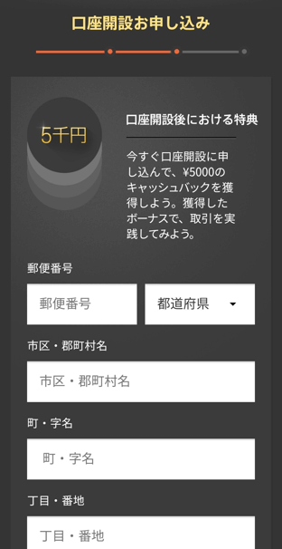 ハイローオーストラリア口座開設画面スマホ2